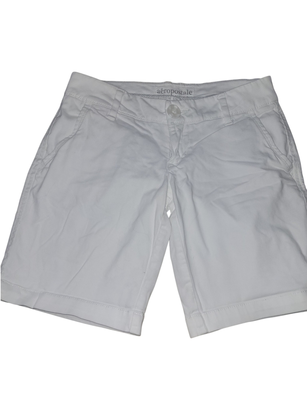 Aeropostale Women's White Stretch Chino Shorts Size 1/2
